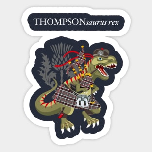 Clanosaurus Rex THOMPSONsaurus rex Thompson Family clan plaid Tartan Sticker